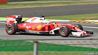 Formula 1 F1 2016 Cars PURE V6 Turbo Engine SOUND at Monza Circuit